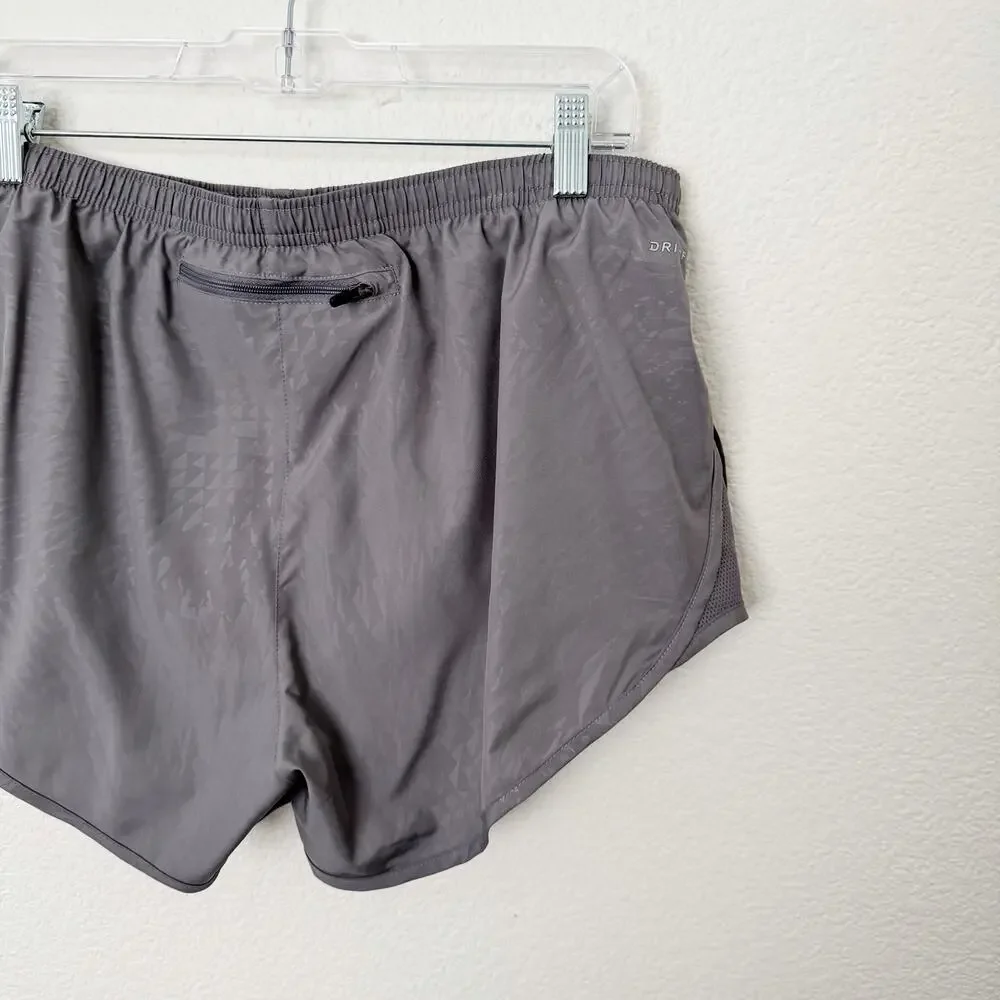 [Nike] Gray Pull-On Dri-Fit Built-in-Brief Tempo Running Shorts NWT Size Large L